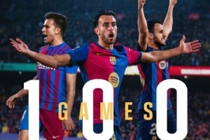 埃里克-加西亚达成代表巴萨100次出场里程碑，贡献4球3助攻